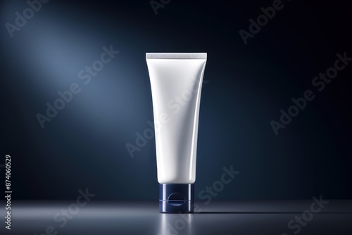 Blank cosmetic tube mockup cosmetics aftershave bottle.