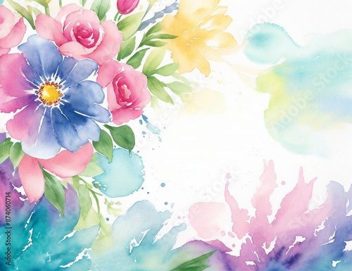 Elegant Floral Watercolor Beautiful Background