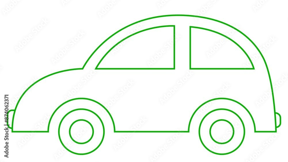 Animated linear green icon of retro car. Line symbol is drawn. Vector illustration isolated on white background. Looped video.
Animated linear green icon of retro car. Line symbol is drawn. Vector illustration isolated on white background. Looped video.