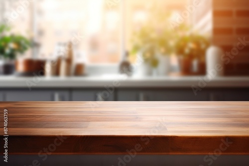 Brown wooden table top backgrounds furniture defocused.