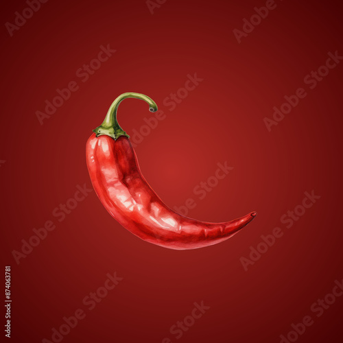 Spicy Red Chili Pepper: Ideal for Culinary Branding and Food Packaging Design