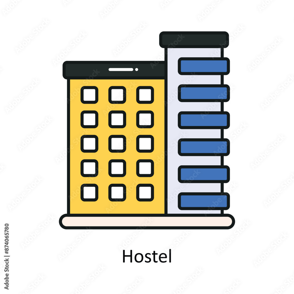 Hostel vector filled outline Design illustration. Symbol on White background EPS 10 File Hostel vector filled outline Design illustration. Symbol on White background EPS 10 File