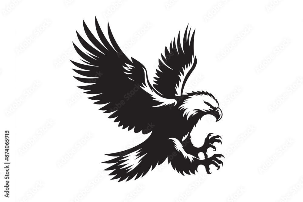 Fototapeta premium Bald Eagle ( nice & cute ) vector silhouette image