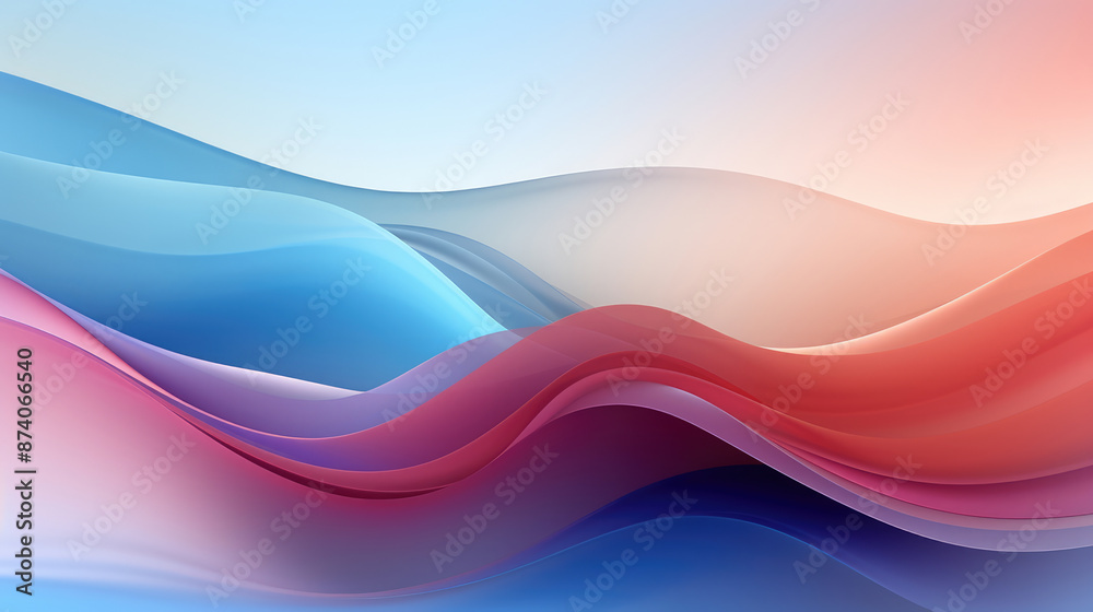 Fototapeta premium abstract background with smooth colorful lines. like mountain and cloud,, generative ai