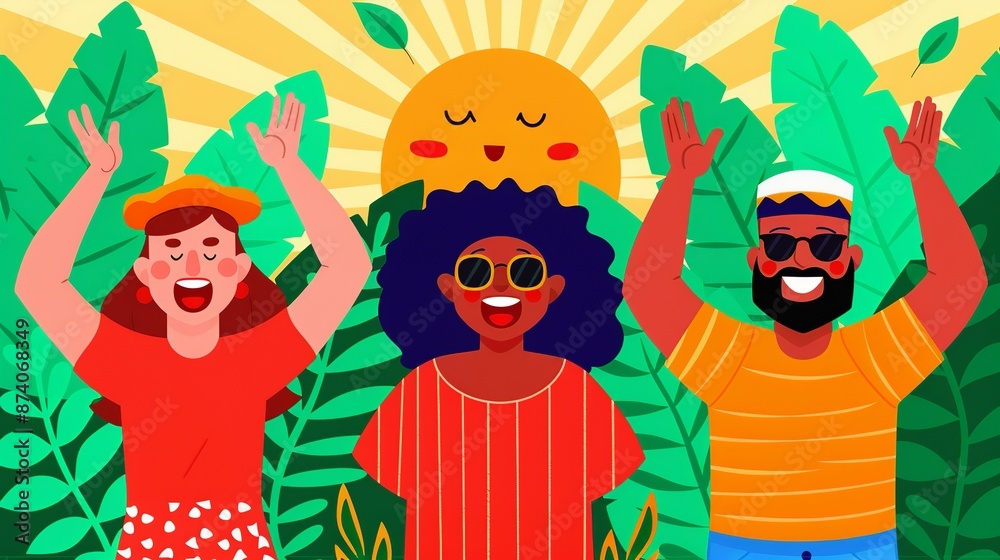 Capture joyfulness with a group of friends laughing and playing together in a sunlit park. Illustration, Image, , Minimalism, Capture joyfulness with a group of friends laughing and playing together in a sunlit park. Illustration, Image, , Minimalism,