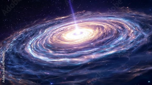 Majestic spiral galaxy with bright central core in deep space
