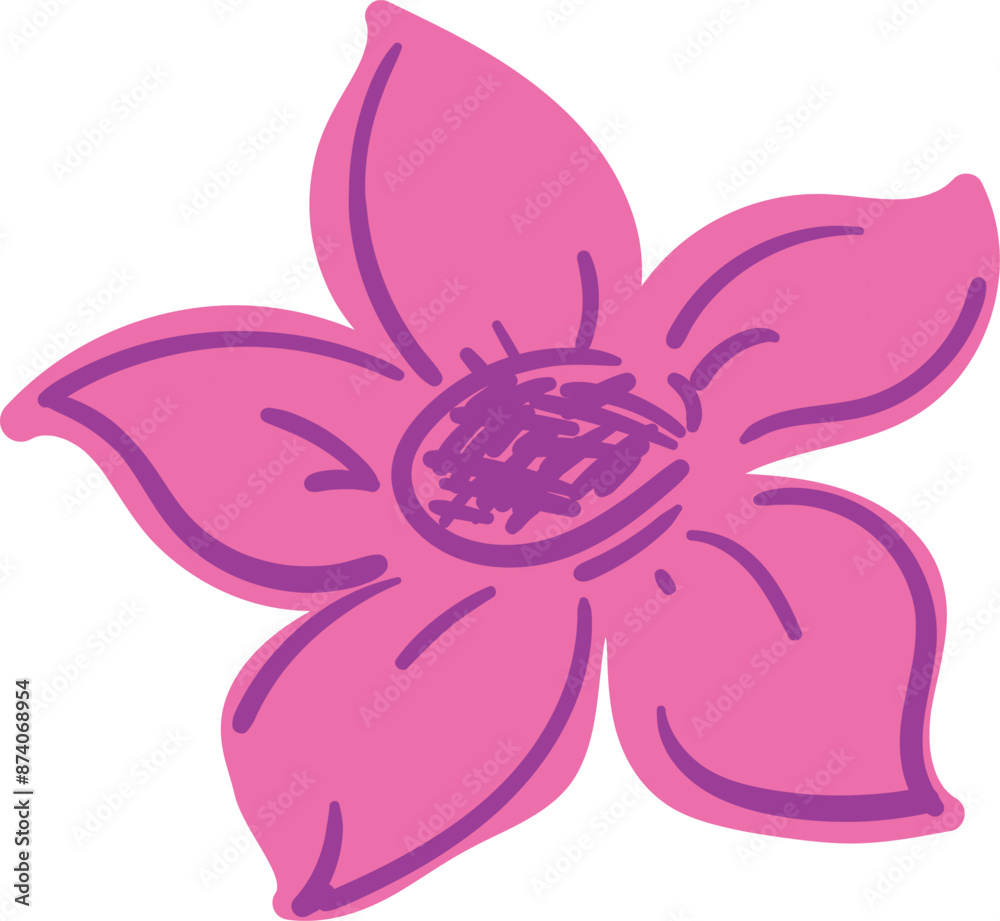 Pink hibiscus flower vector illustration. Flower drawing Pink hibiscus flower vector illustration. Flower drawing
