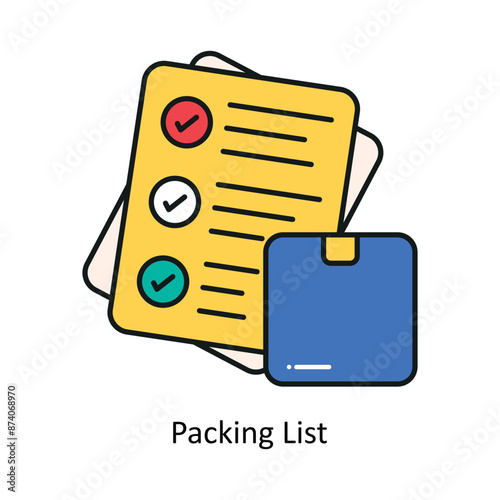 Packing List vector filled outline Design illustration. Symbol on White background EPS 10 File 