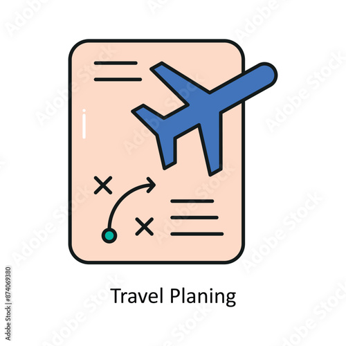 Travel Planing vector filled outline Design illustration. Symbol on White background EPS 10 File 