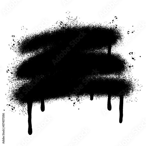 graffiti Spray painted lines Black ink splatters isolated on white background.