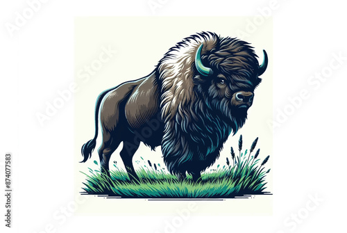 Bison vector image cute nice design 