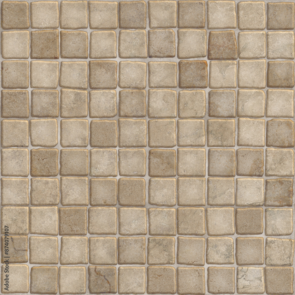 Naklejka premium Digital colorful wall tile design for washroom and kitchen. Mosaic, stone decor.