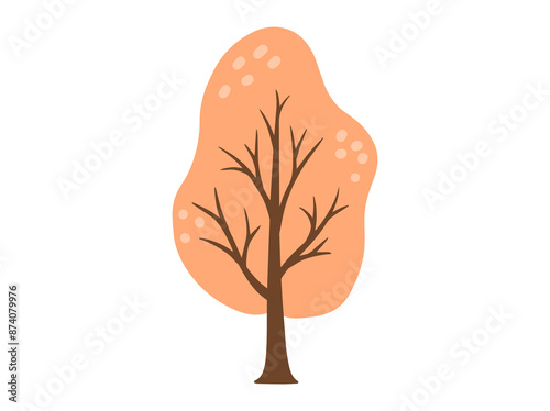 Vintage Autumn Tree Background Illustration