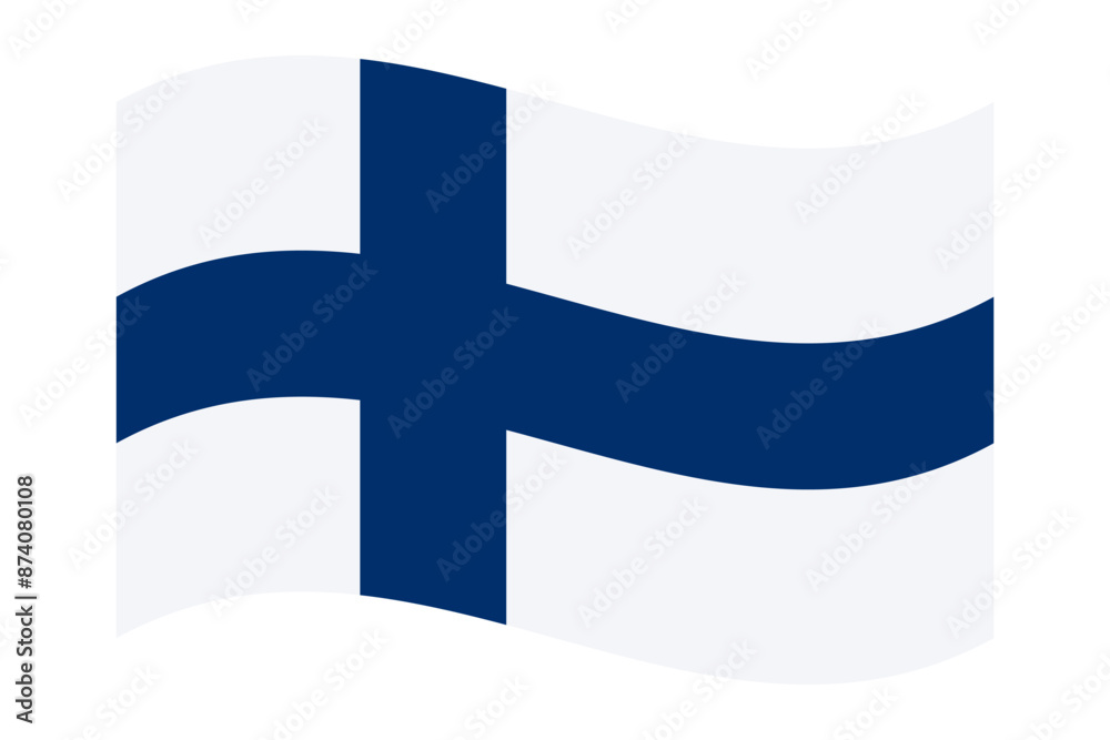 Wavy Flag of Finland, isolated on transparent background. Vector illustration Wavy Flag of Finland, isolated on transparent background. Vector illustration