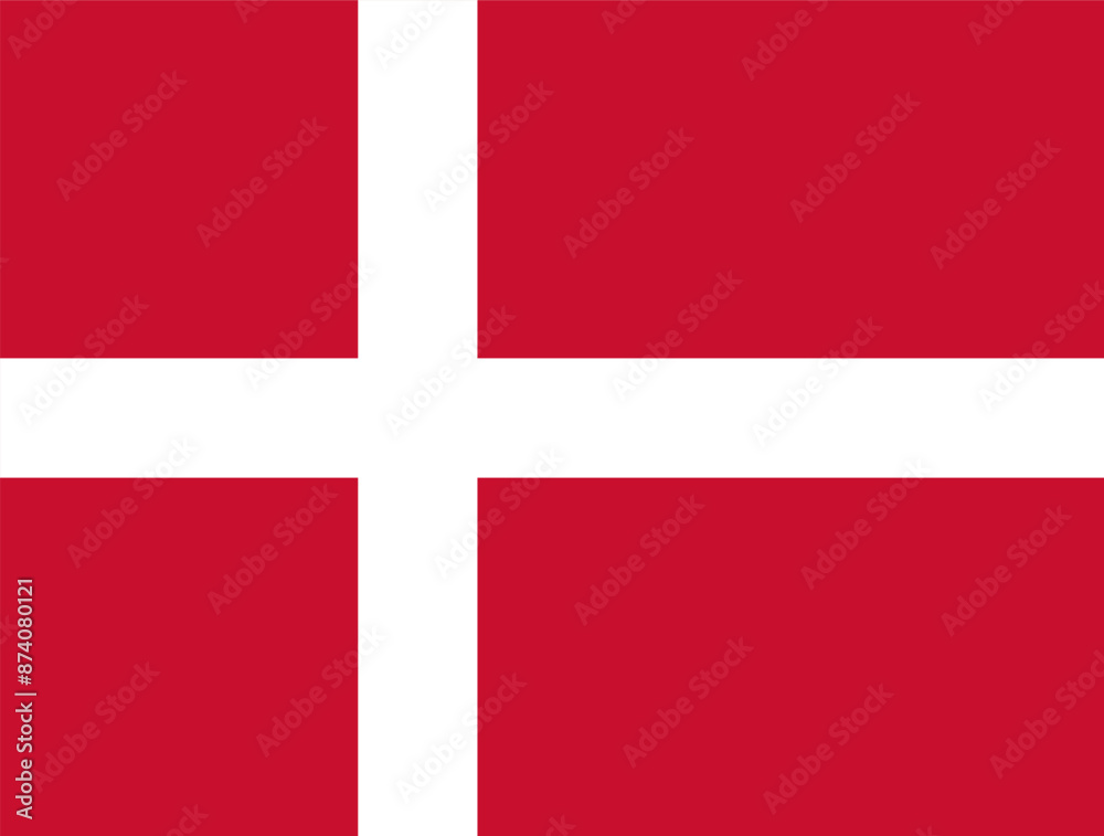 The official national flag of Denmark. Flag of the Kingdom of Denmark. Nordic cross. Nordic country. Correct proportions and colors. Vector illustration The official national flag of Denmark. Flag of the Kingdom of Denmark. Nordic cross. Nordic country. Correct proportions and colors. Vector illustration