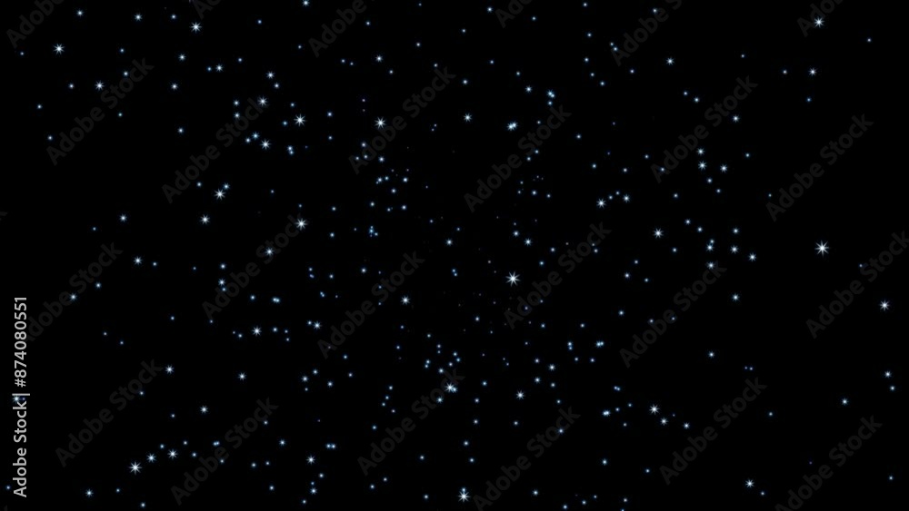 Animated background with flying glowing star particles in a cartoon style. seamless loop Animated background with flying glowing star particles in a cartoon style. seamless loop