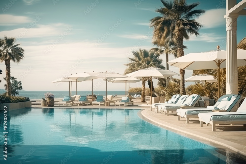 Sea view pool swimming pool furniture. Sea view pool swimming pool furniture.