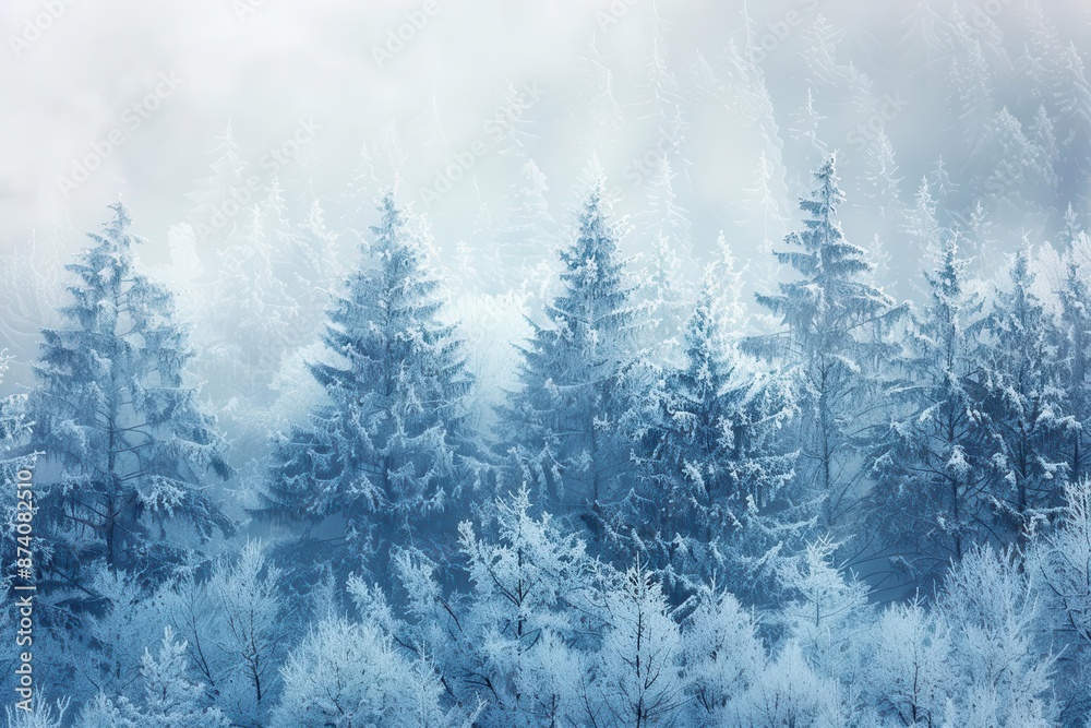 enchanted winter forest blanketed in pristine snow towering evergreens laden with glistening frost soft light filtering through misty air creating a magical and serene winter wonderland enchanted winter forest blanketed in pristine snow towering evergreens laden with glistening frost soft light filtering through misty air creating a magical and serene winter wonderland