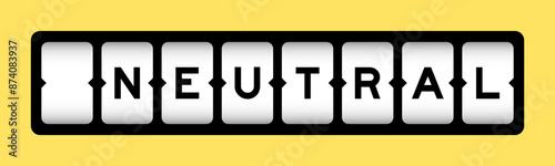 Black color in word neutral on slot banner with yellow color background