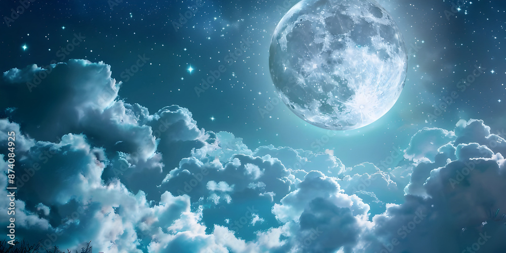 Romantic Moon With Clouds background Romantic Moon With Clouds background