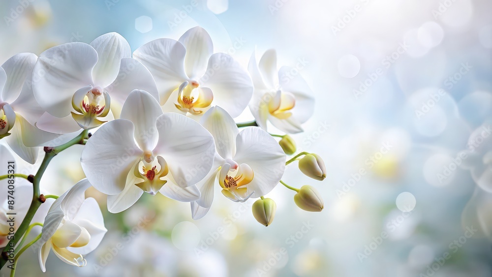 Close-up of white orchid flowers , white, orchid, flowers, petals, delicate, beauty, nature, exotic, tropical, plant Close-up of white orchid flowers , white, orchid, flowers, petals, delicate, beauty, nature, exotic, tropical, plant
