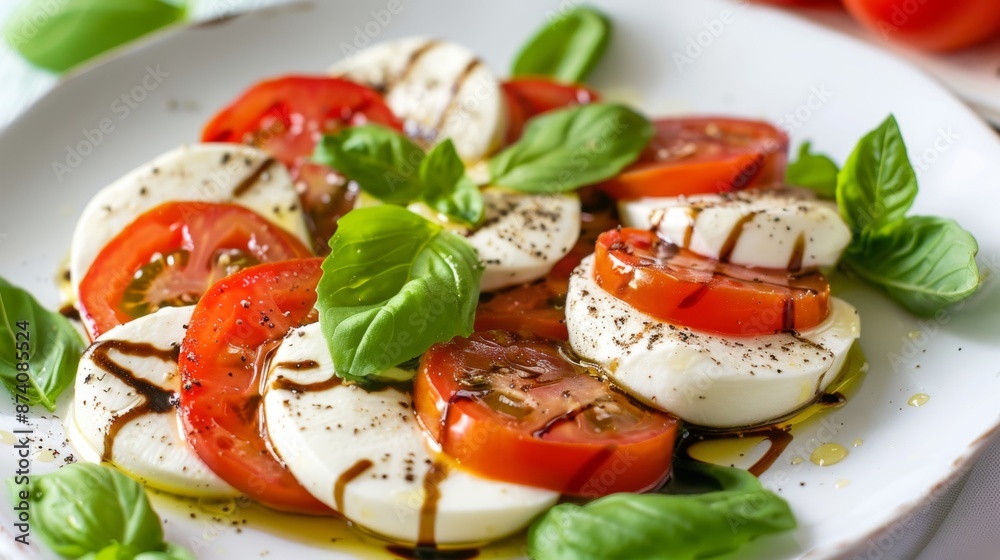 Fresh Caprese Salad with Ripe Tomatoes and Mozzarella Fresh Caprese Salad with Ripe Tomatoes and Mozzarella