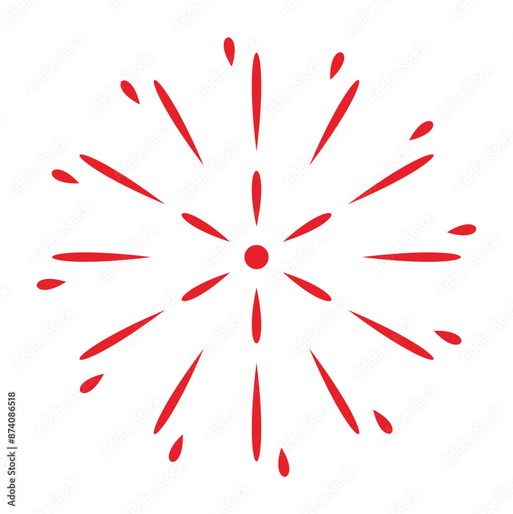 Red and White Firework icon vector Red and White Firework icon vector