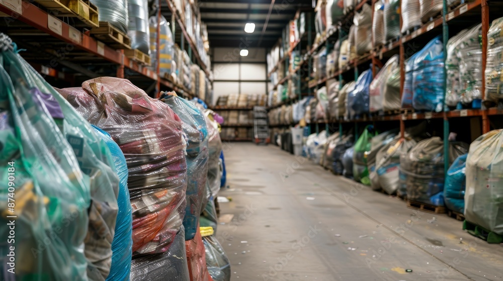 Obraz premium Leftover materials are bagged for disposal leaving a clean work area.,