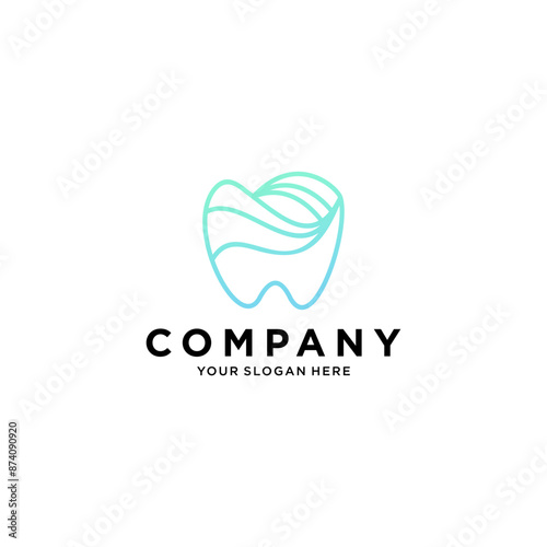 Sea waves tooth logo vector