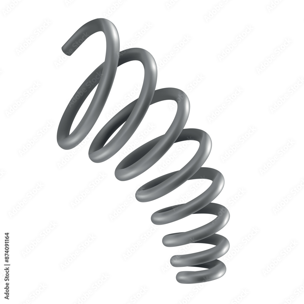 Obraz premium Extended metal spring vector illustration