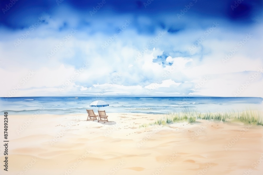 Beach furniture landscape shoreline. Beach furniture landscape shoreline.