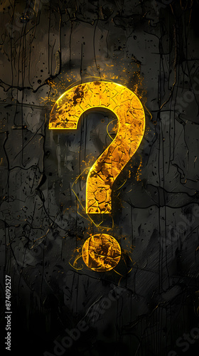 Yellow question mark on black background