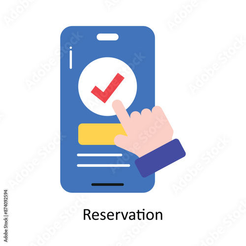 Reservation vector Flat Design illustration. Symbol on White background EPS 10 File 