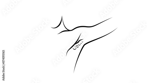 swollen armpits, black isolated silhouette