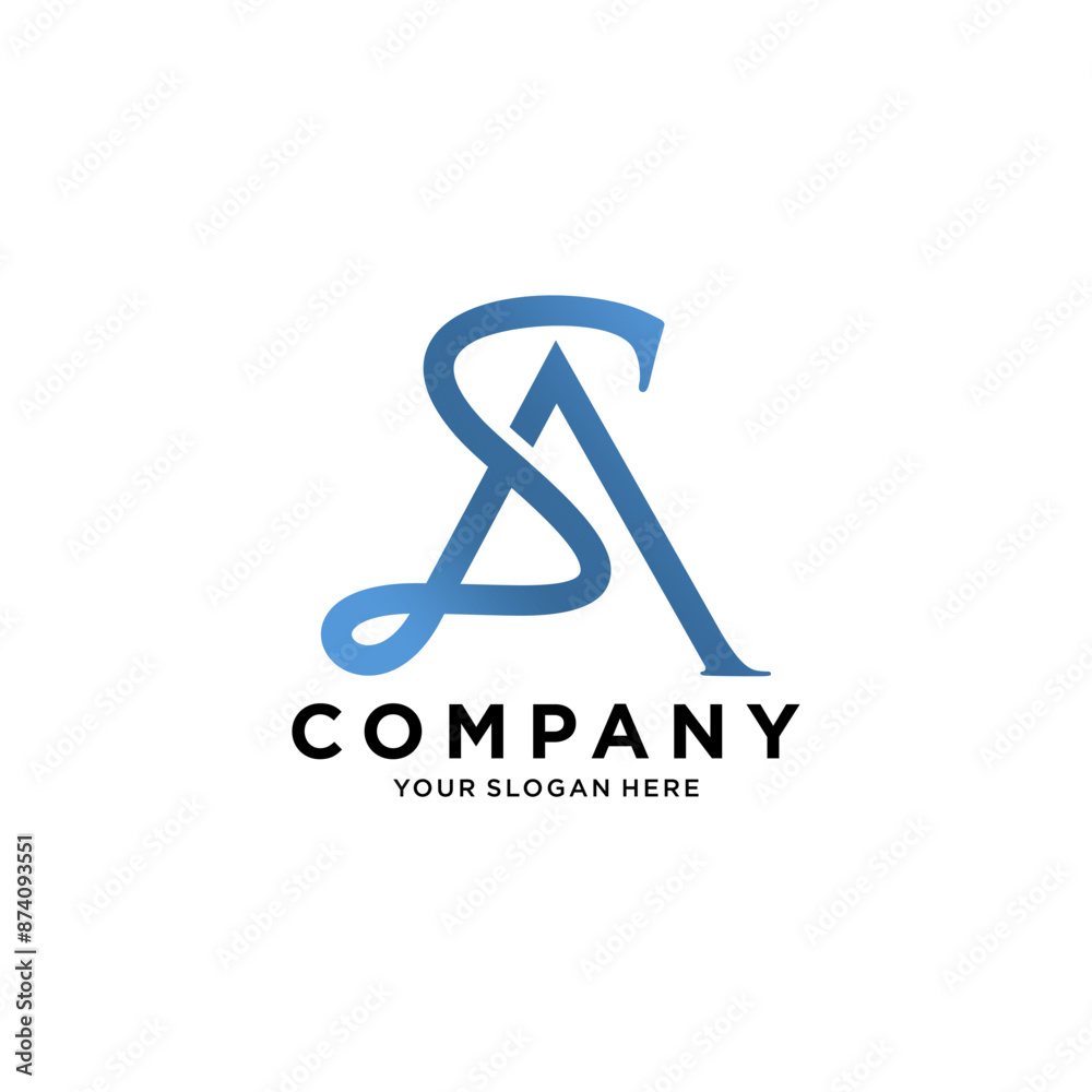Vektor Letter SA minimalist logo design Vektor Letter SA minimalist logo design