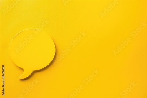 Discuss: Speech Bubble on Yellow Background, Talk, Meeting, Agent, Question