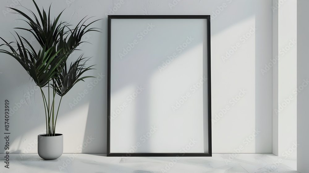 Minimalist Frame Mockup on Clean White Background for Product Showcase Minimalist Frame Mockup on Clean White Background for Product Showcase
