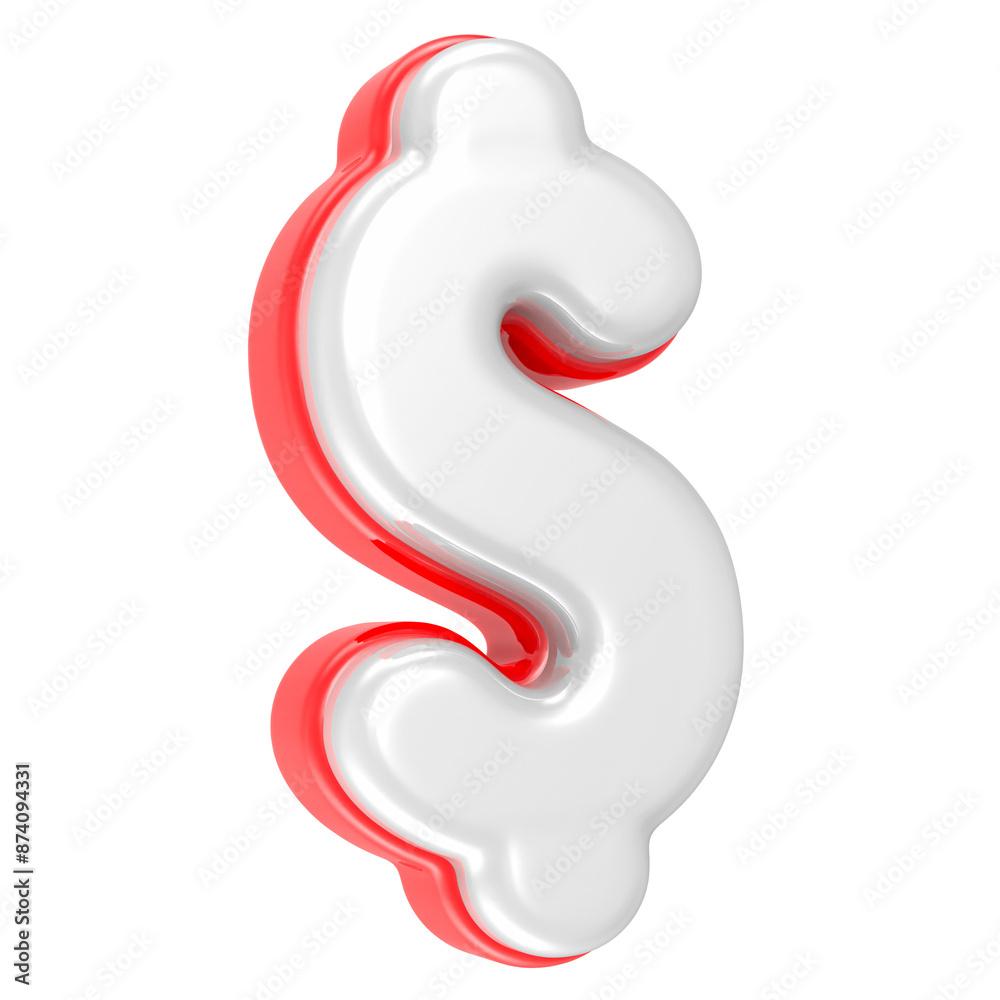 3d rendering Dollar Sign isolated 3d rendering Dollar Sign isolated