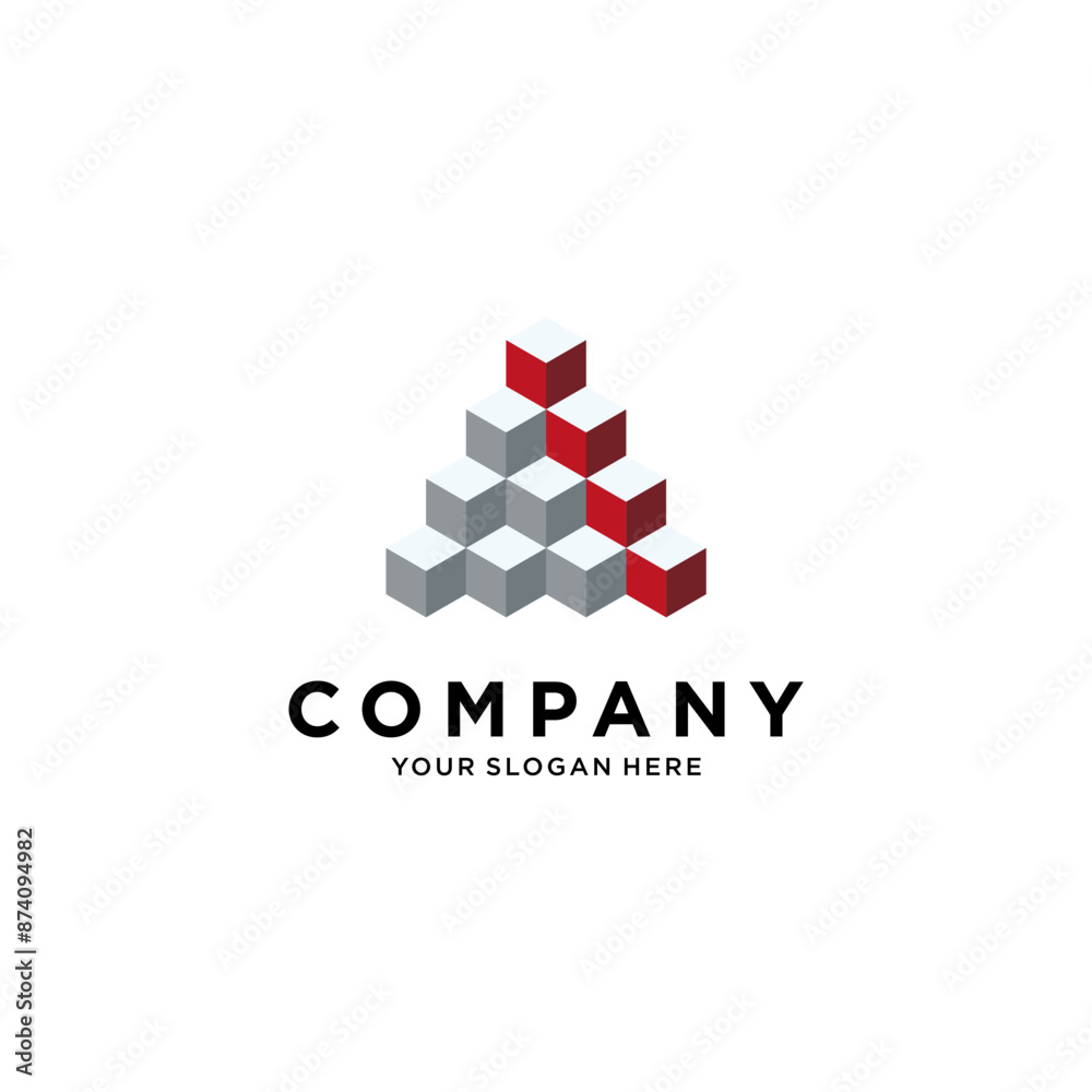 Abstract logo of triangular blocks Abstract logo of triangular blocks