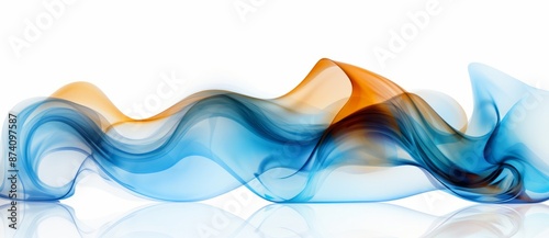 A vibrant blue and orange w...