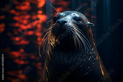 Sea Lion Portrait - Realistic Animal Photo photo