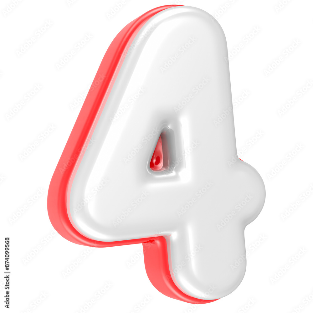 3d rendering Number 4 isolated 3d rendering Number 4 isolated