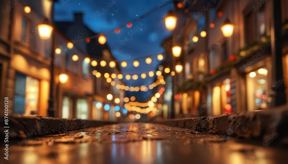 Bokeh Lights on a City Street at Night. Bokeh Lights on a City Street at Night.