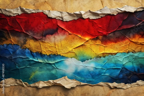 Wallpaper Mural Colorful Torn Paper Layers Texture Abstract Artistic Background Torontodigital.ca