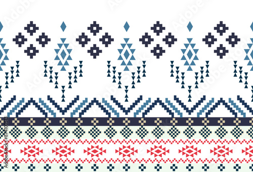 abstract Traditional geometric ethnic fabric pattern ornate elements with ethnic patterns design for textiles, rugs, clothing, sarong, scarf, batik, wrap, embroidery, print, curtain, carpet
