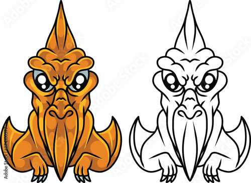 Illustration mascot pterosaurs vector art