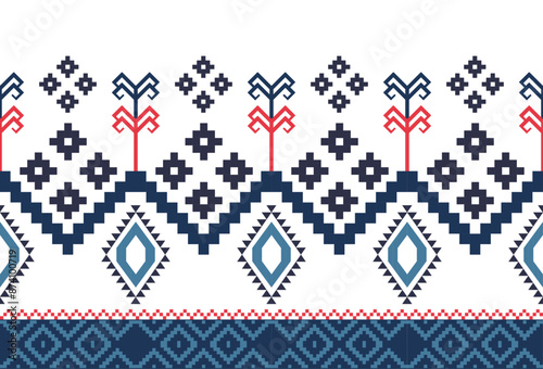 abstract Traditional geometric ethnic fabric pattern ornate elements with ethnic patterns design for textiles, rugs, clothing, sarong, scarf, batik, wrap, embroidery, print, curtain, carpet