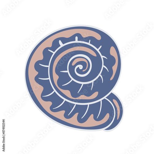 Seashell. Tropical ocean animal design in cartoon style