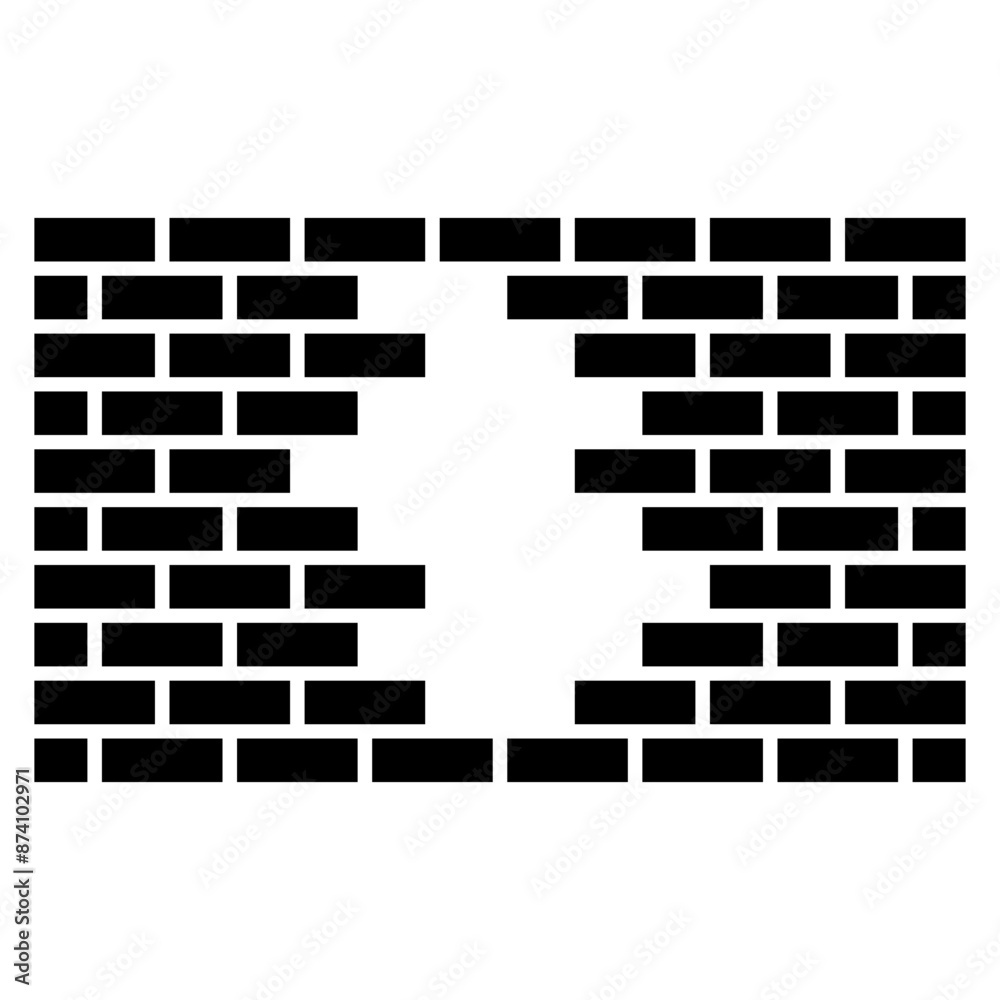 Brick Wall Black icon Vector Brick Wall Black icon Vector