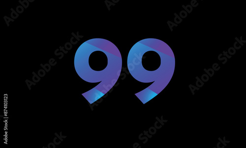 99 Number Logo Modern Purple fresh clean